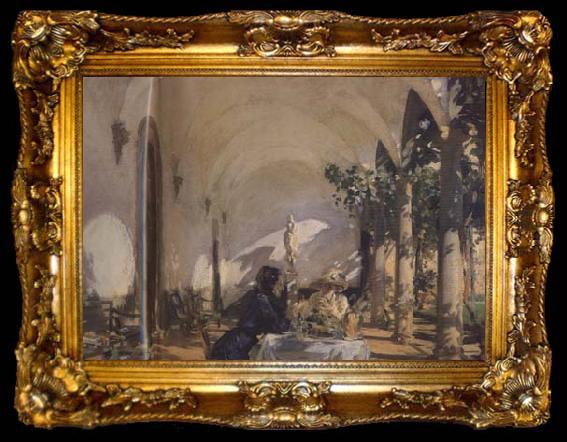 framed  John Singer Sargent Breakfast in the Loggia (mk18), ta009-2